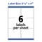 Avery Print-to-the-Edge Printable Shipping Labels, 3" x 3.75", Matte White, Sure Feed Technology, Laser & Inkjet Compatible, 150 Blank Labels (6874)